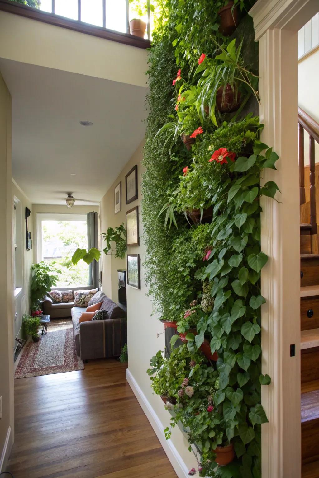 Green walls bring nature to small living spaces.