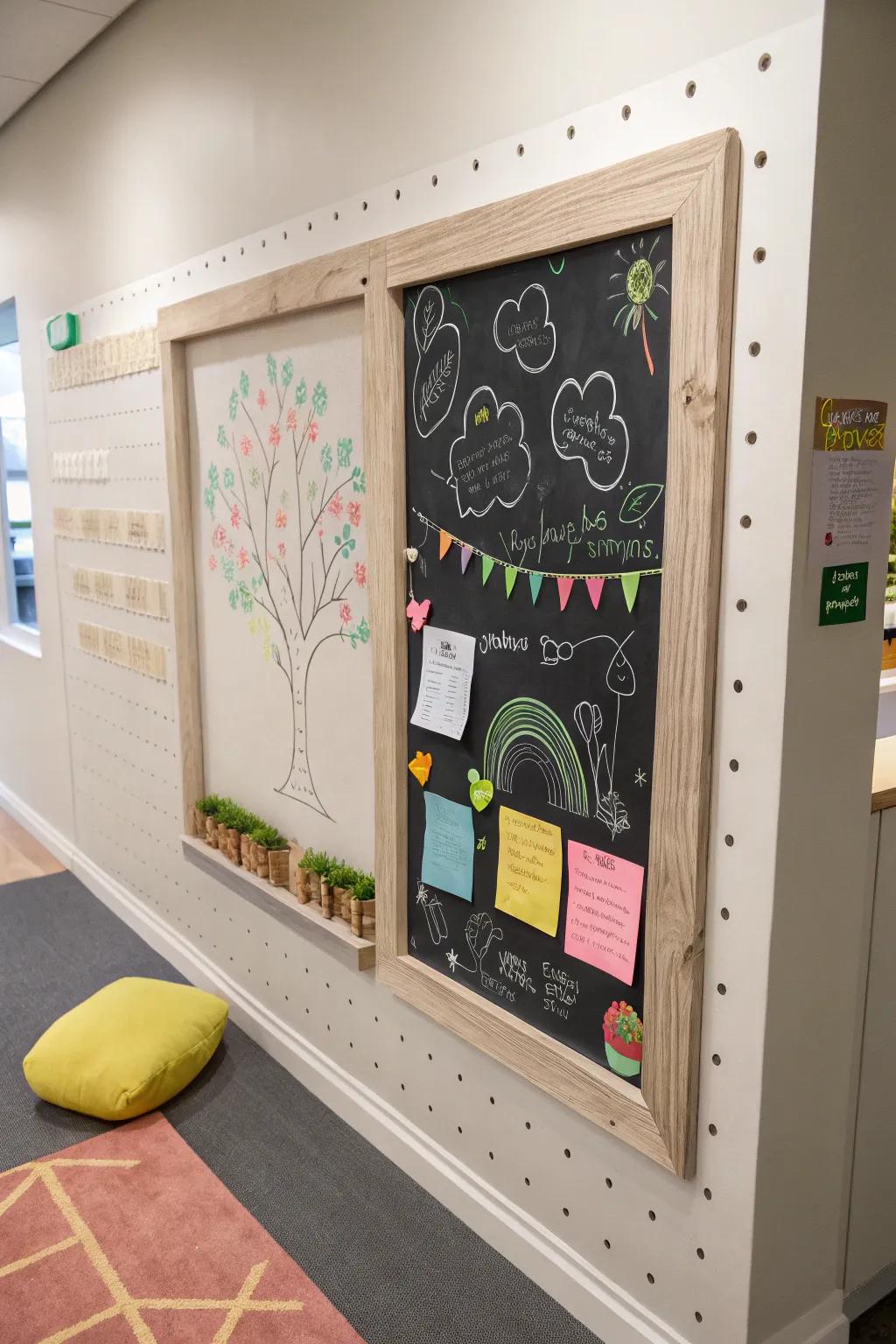 Interactive decoration encouraging inventiveness.