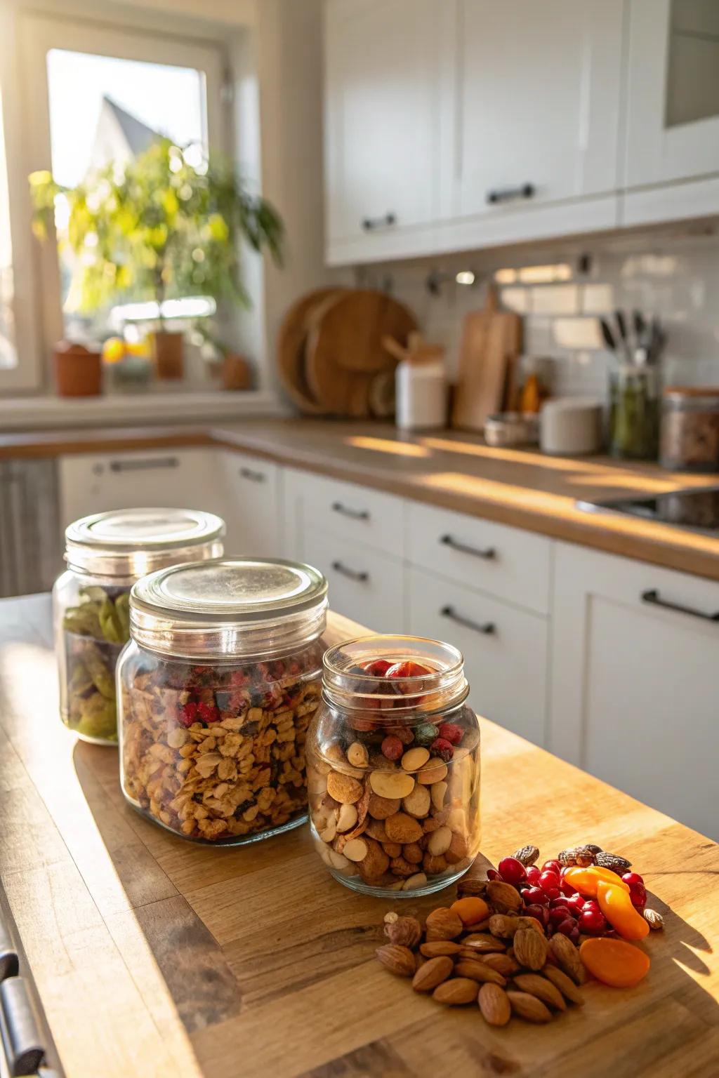 Healthy snack containers offering wholesome grab-and-go options.