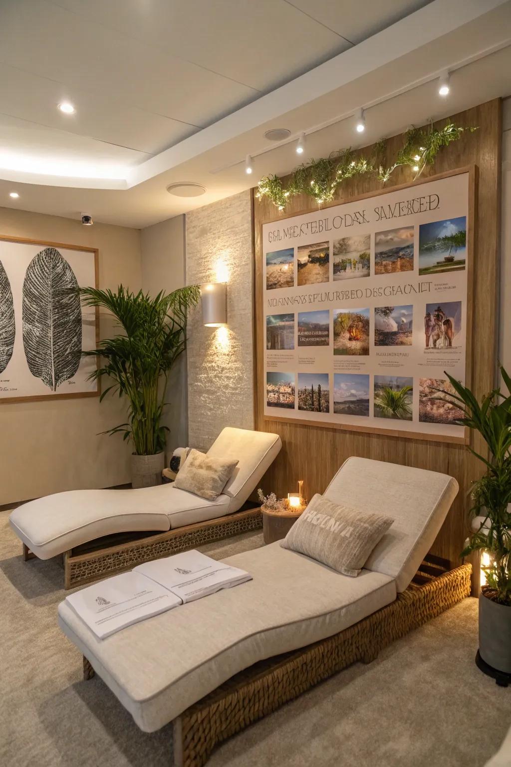 Participate with interactive elements for a personalized spa.