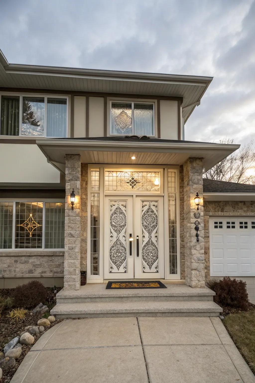 Geometric patterns bring modern flair to your front door.