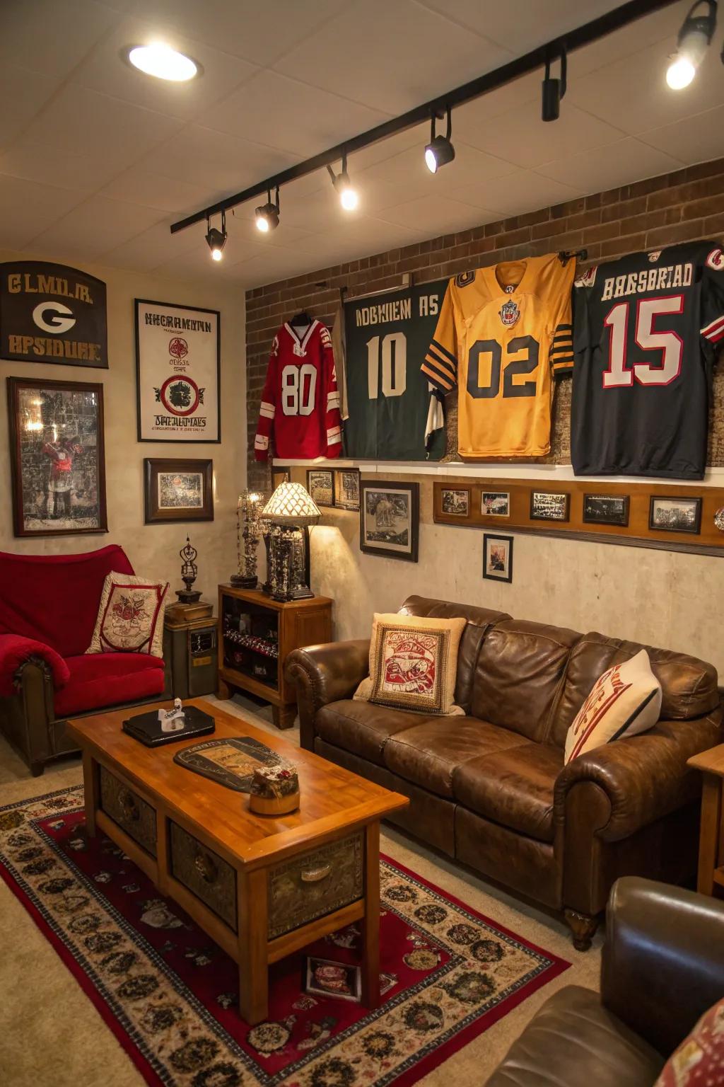 Vintage finds add nostalgia and charm to the sports sanctuary.