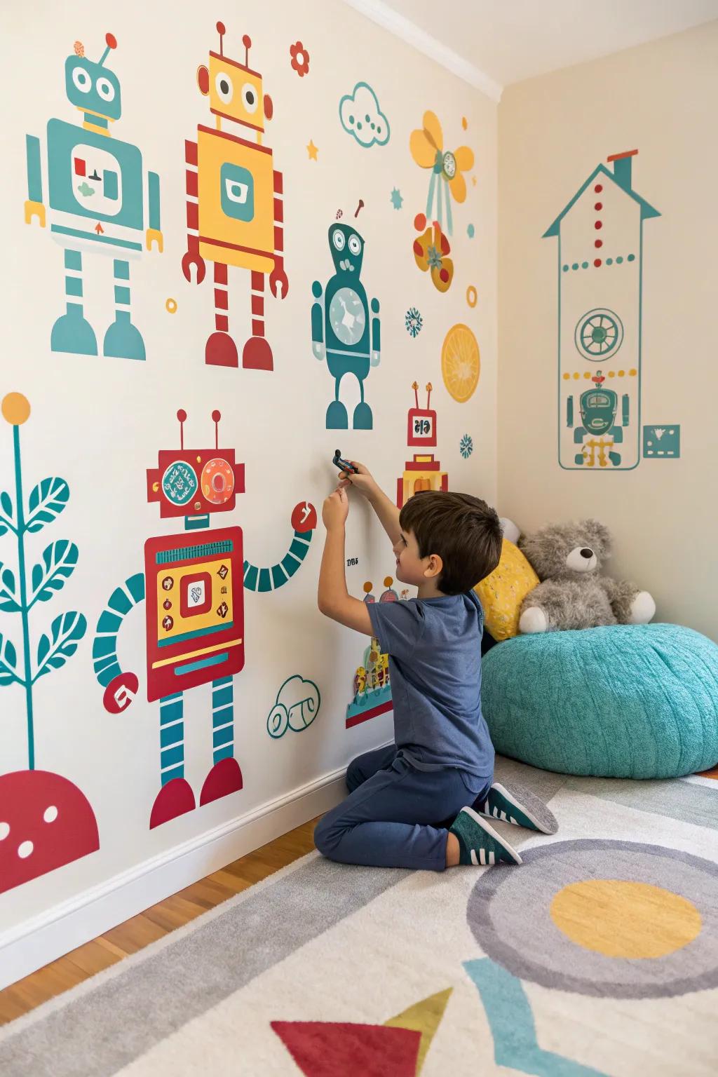 Bring robots to existence within the area.