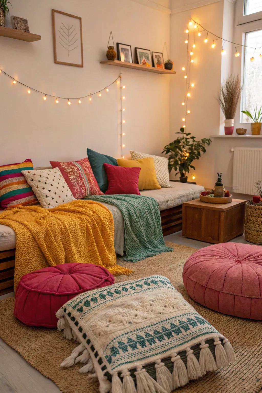 Layering colors enriches the visual appeal.