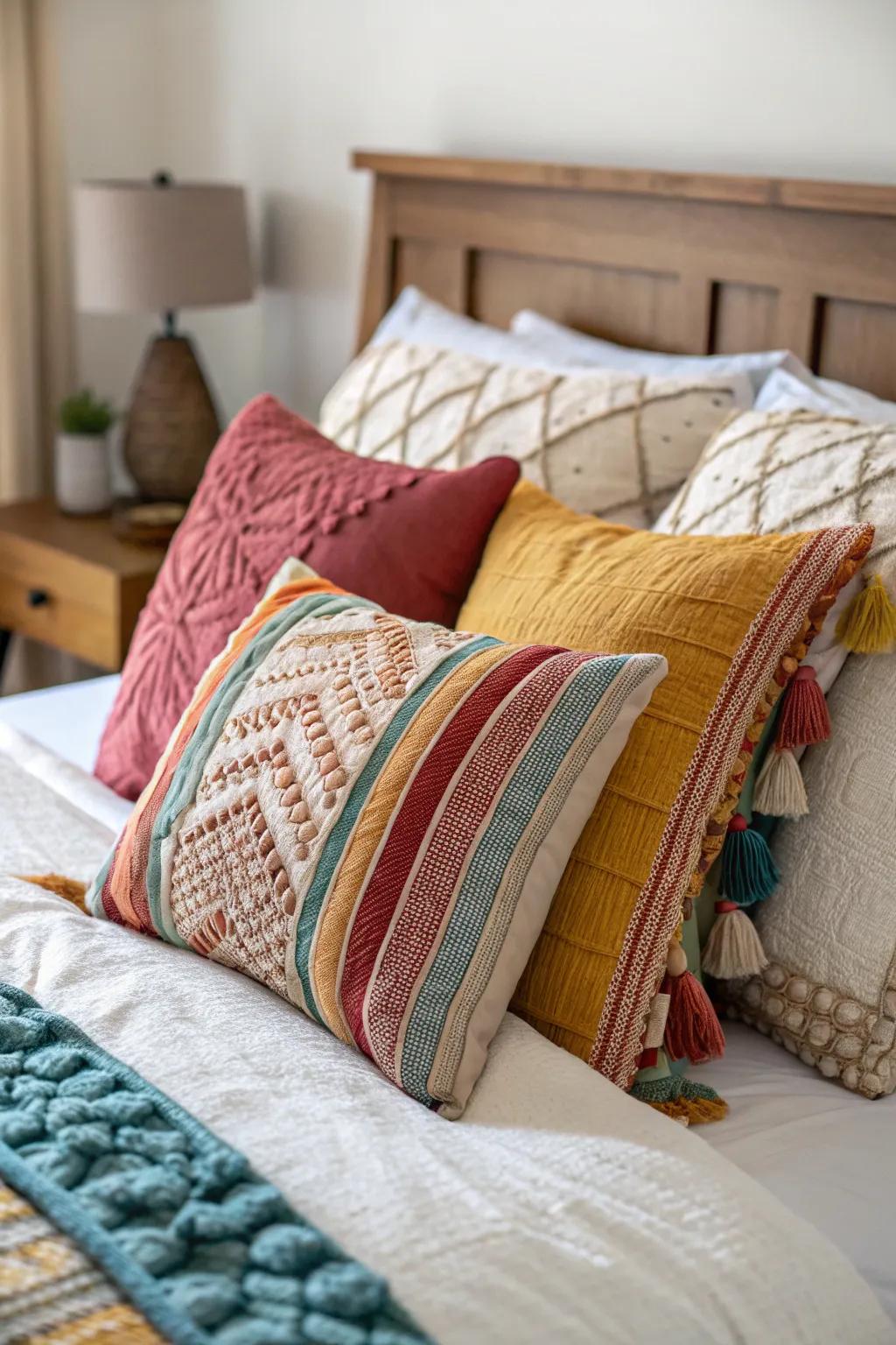 Transform your bed with accent cushions.