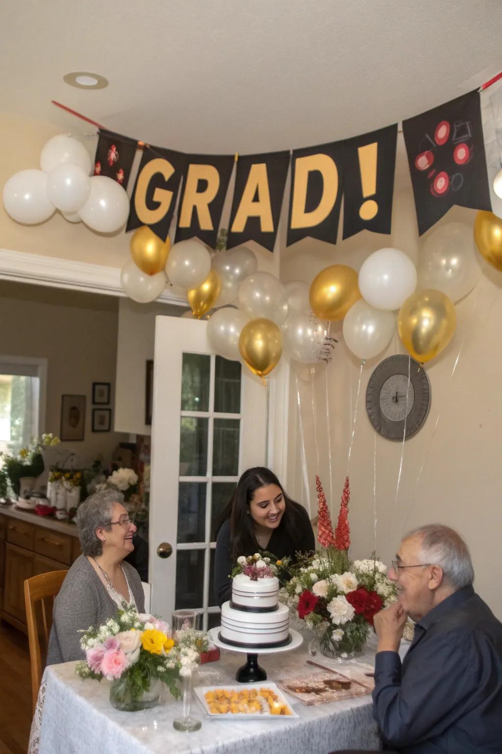 A bespoke graduate pennant makes the celebration uniquely theirs.