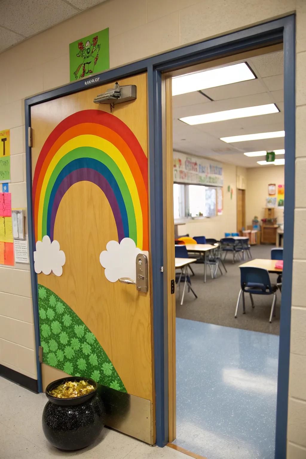 Celebrate the range of learning with a rainbow-themed door.