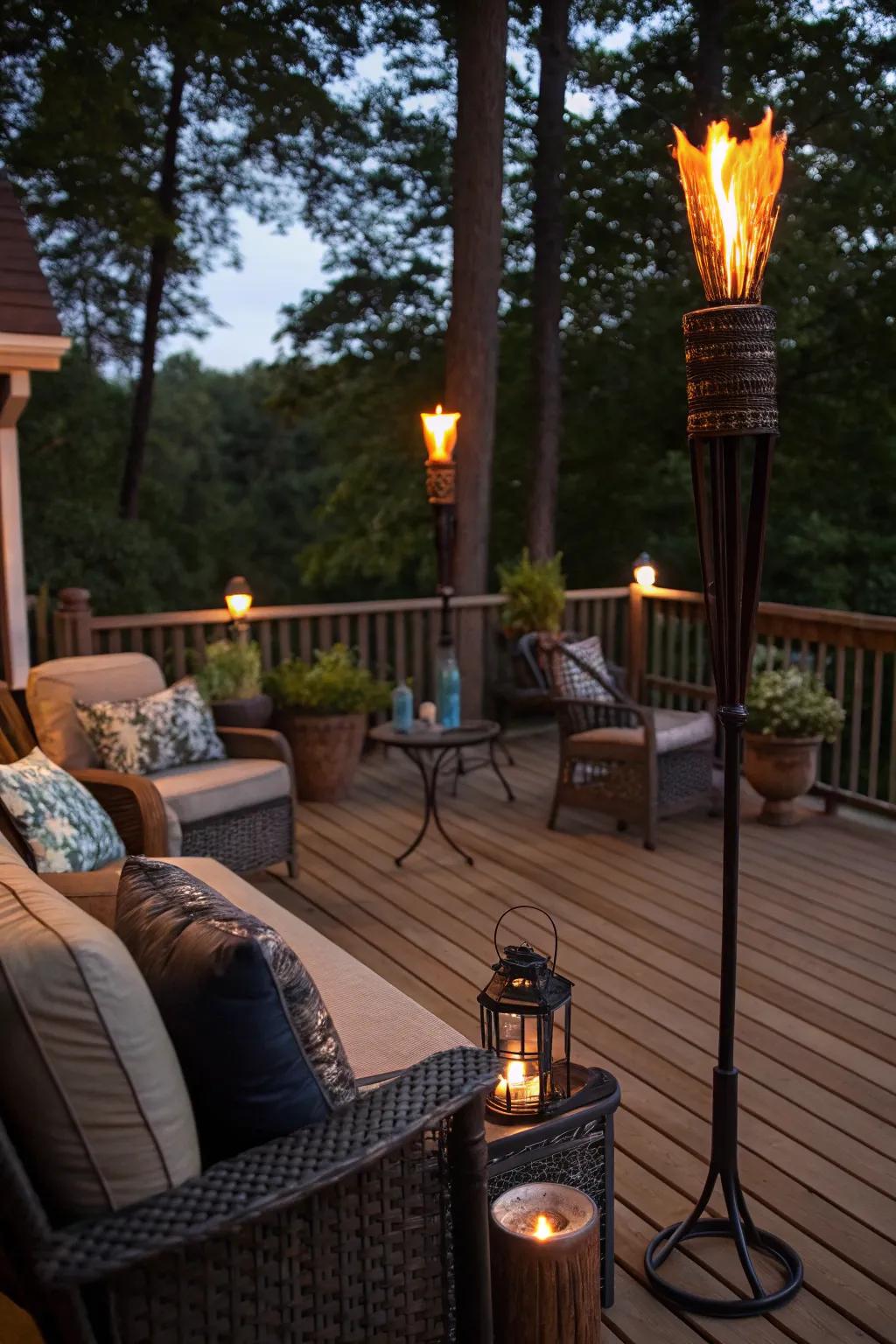 Expand your living space with fire poles on the deck.