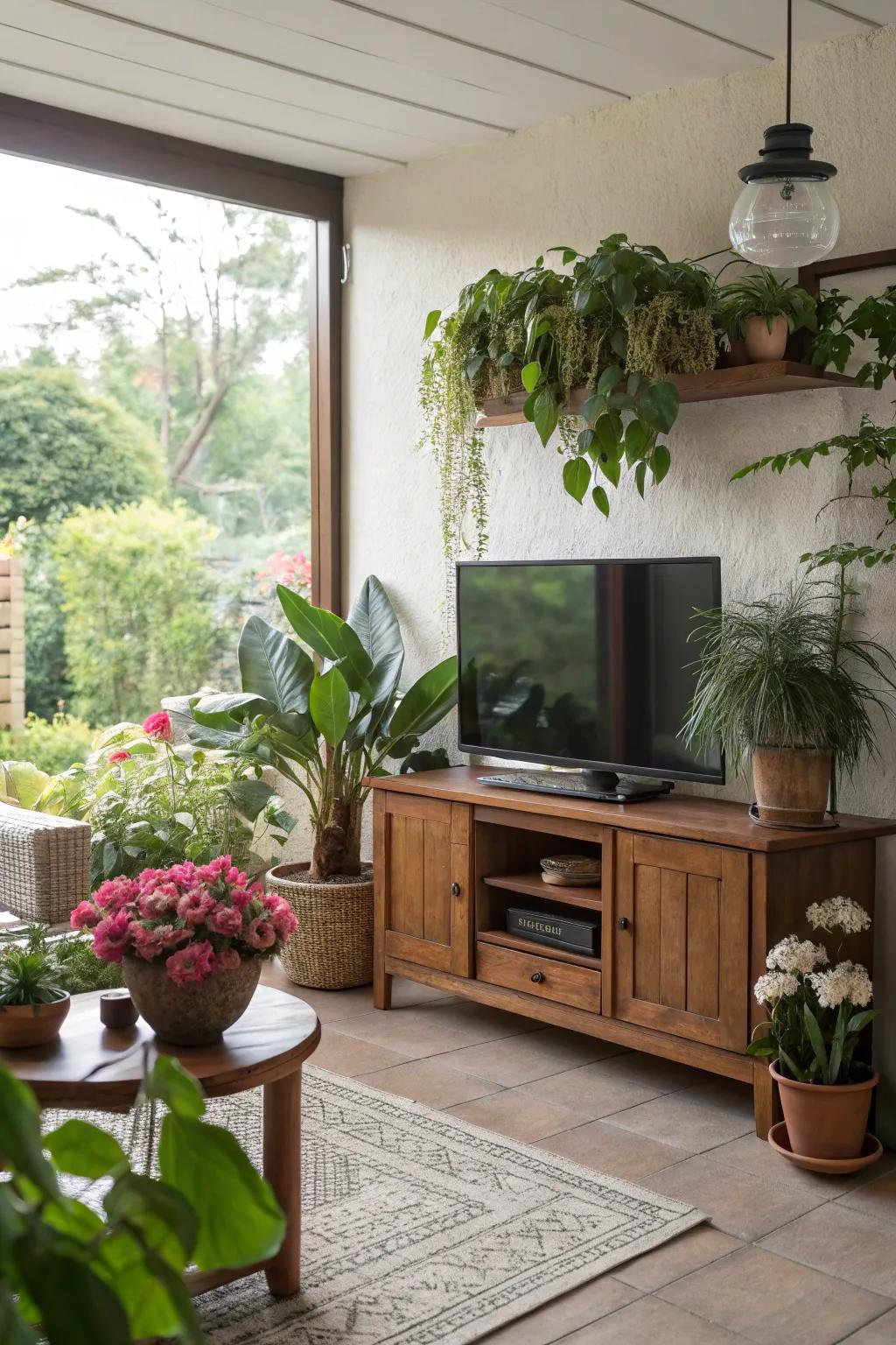 Natural components establish a serene and calming atmosphere.