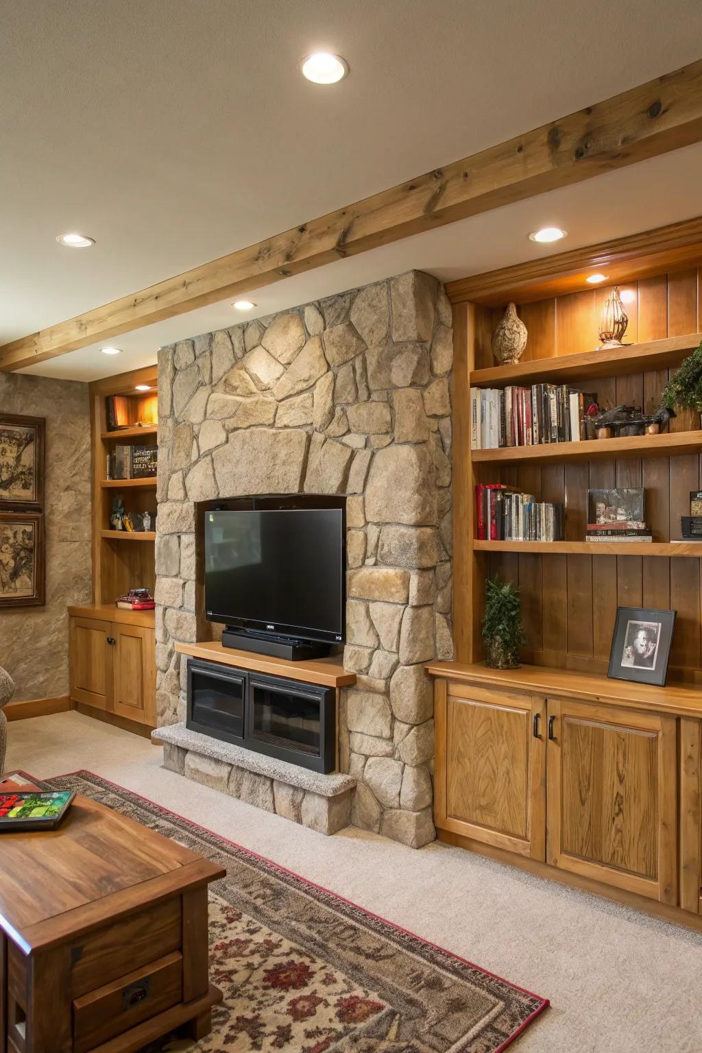 Organic accents encourage a peaceful atmosphere.