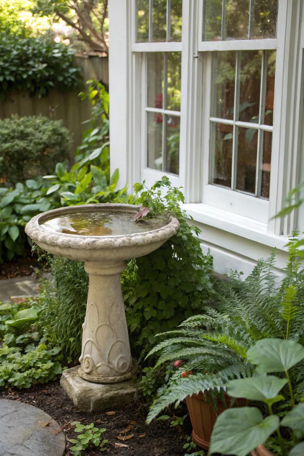 Bird baths beckon wildlife and impart serene charm to your garden.