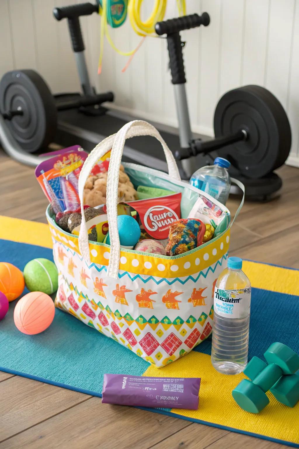 A fitness gear basket tailored for the active modus vivendi.