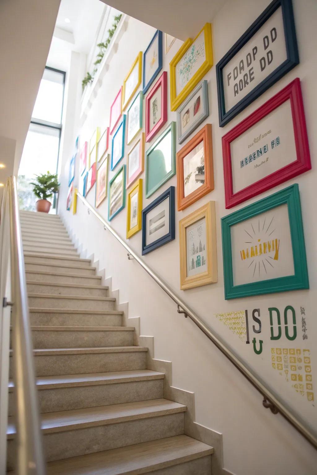 Motivational quotations possess the capacity to inspire upliftment along your stairway wall.