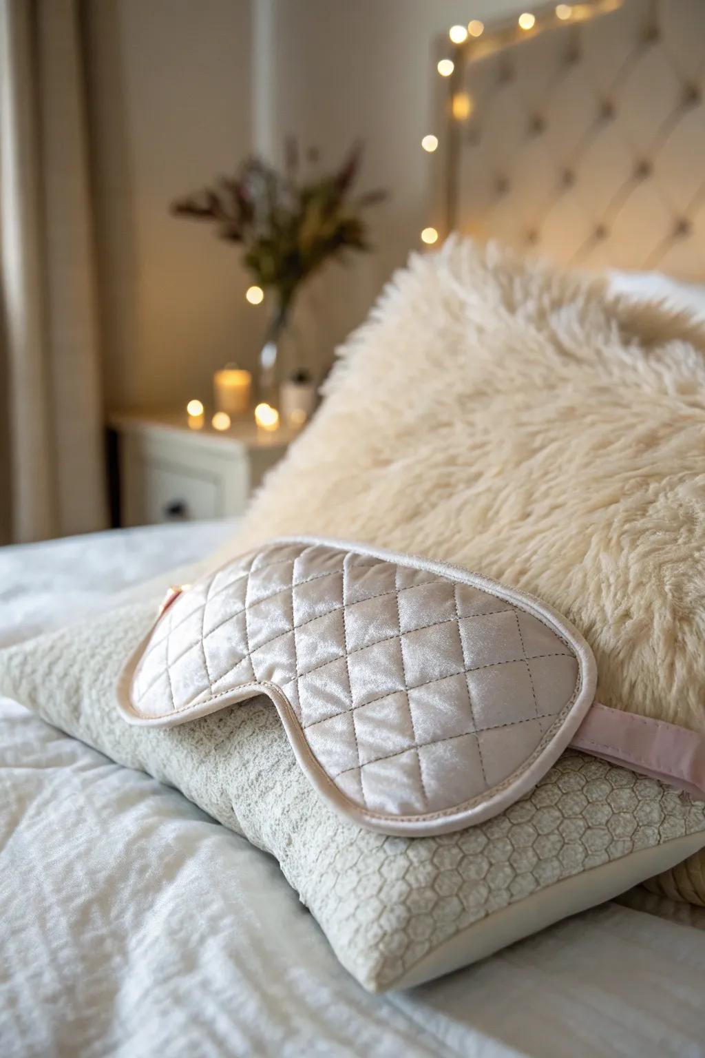 A restful night's sleep with a weighted eye mask.