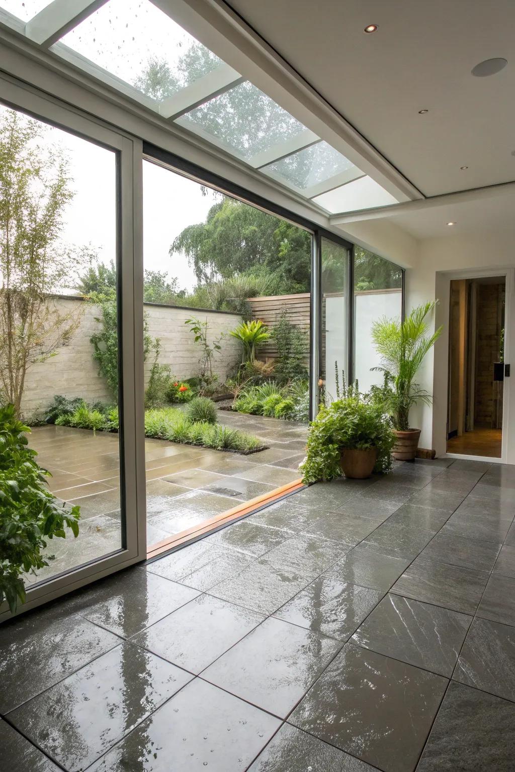 Unblemished indoor-outdoor shifts enhance the circulation of area.