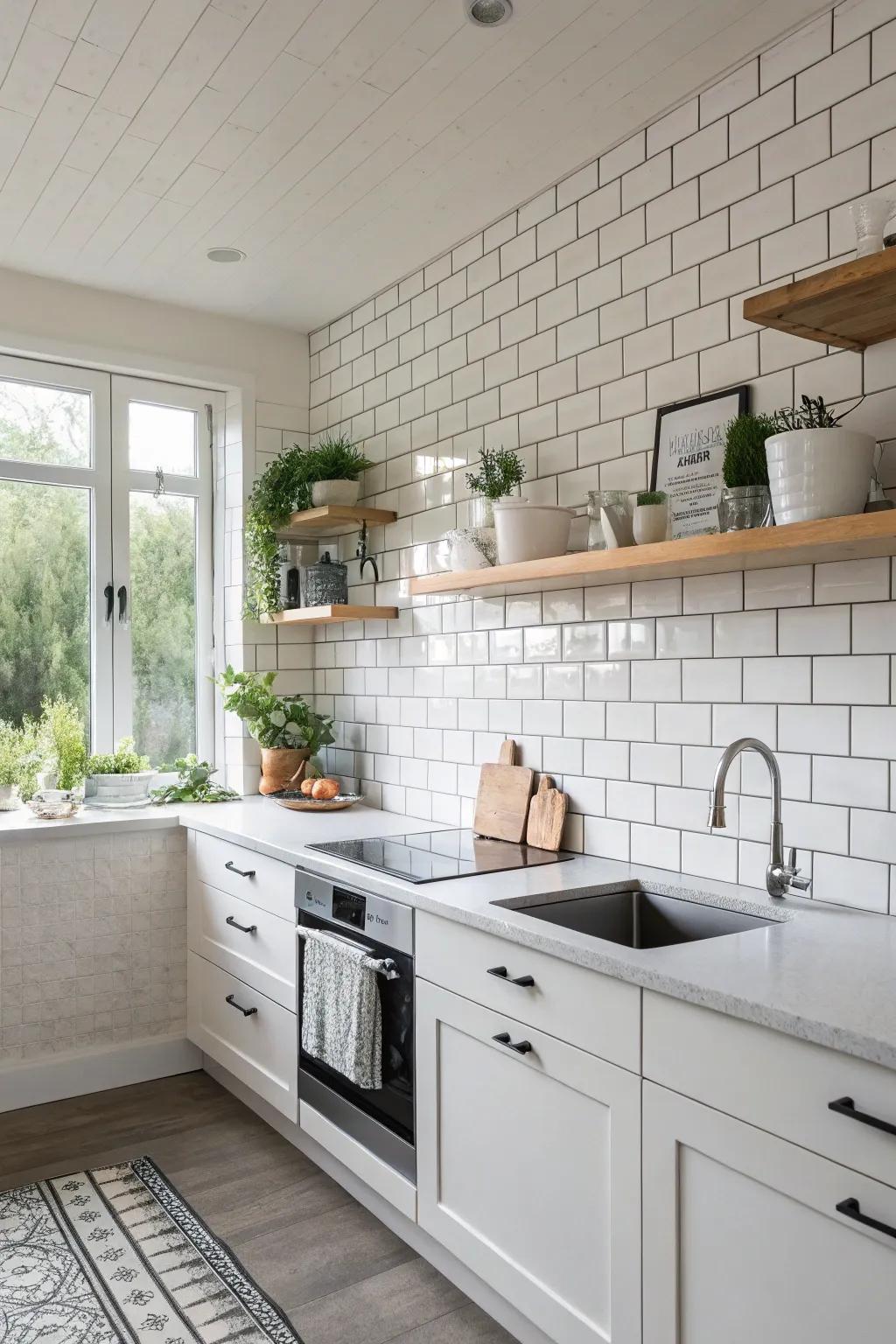 Big tiles giving a smooth look.