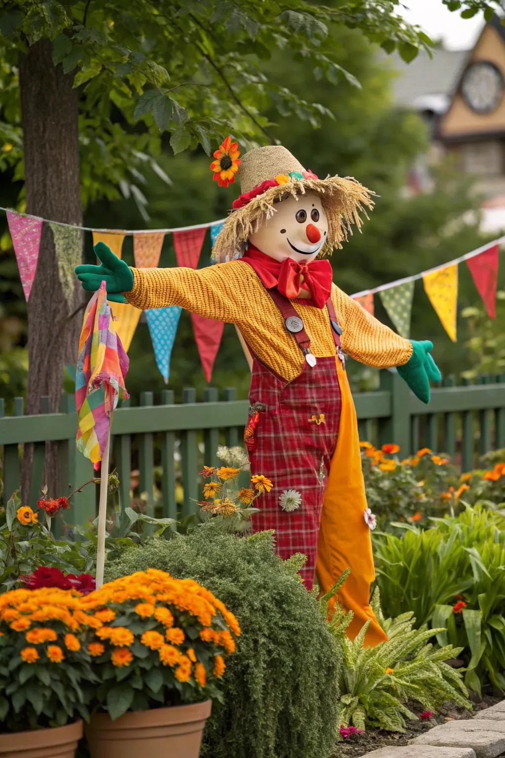 A carnival festivities scarecrow commemorating communal ethos.