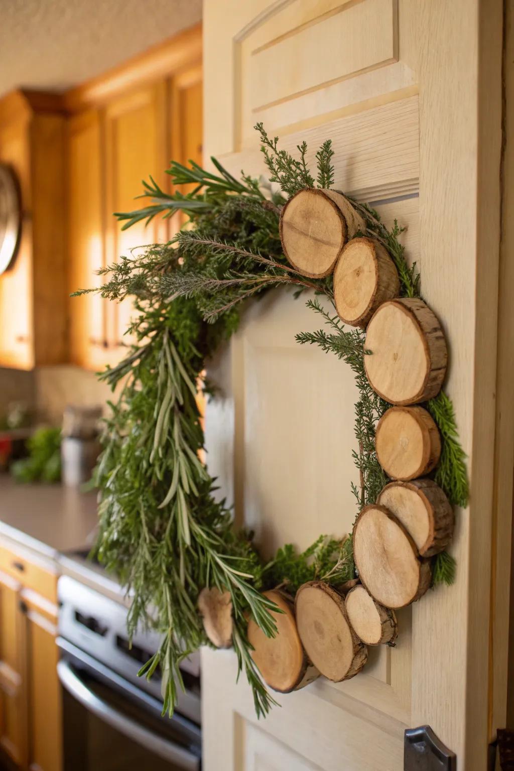 Wreath infused with Herbal Essences establishes a fragrant portal.