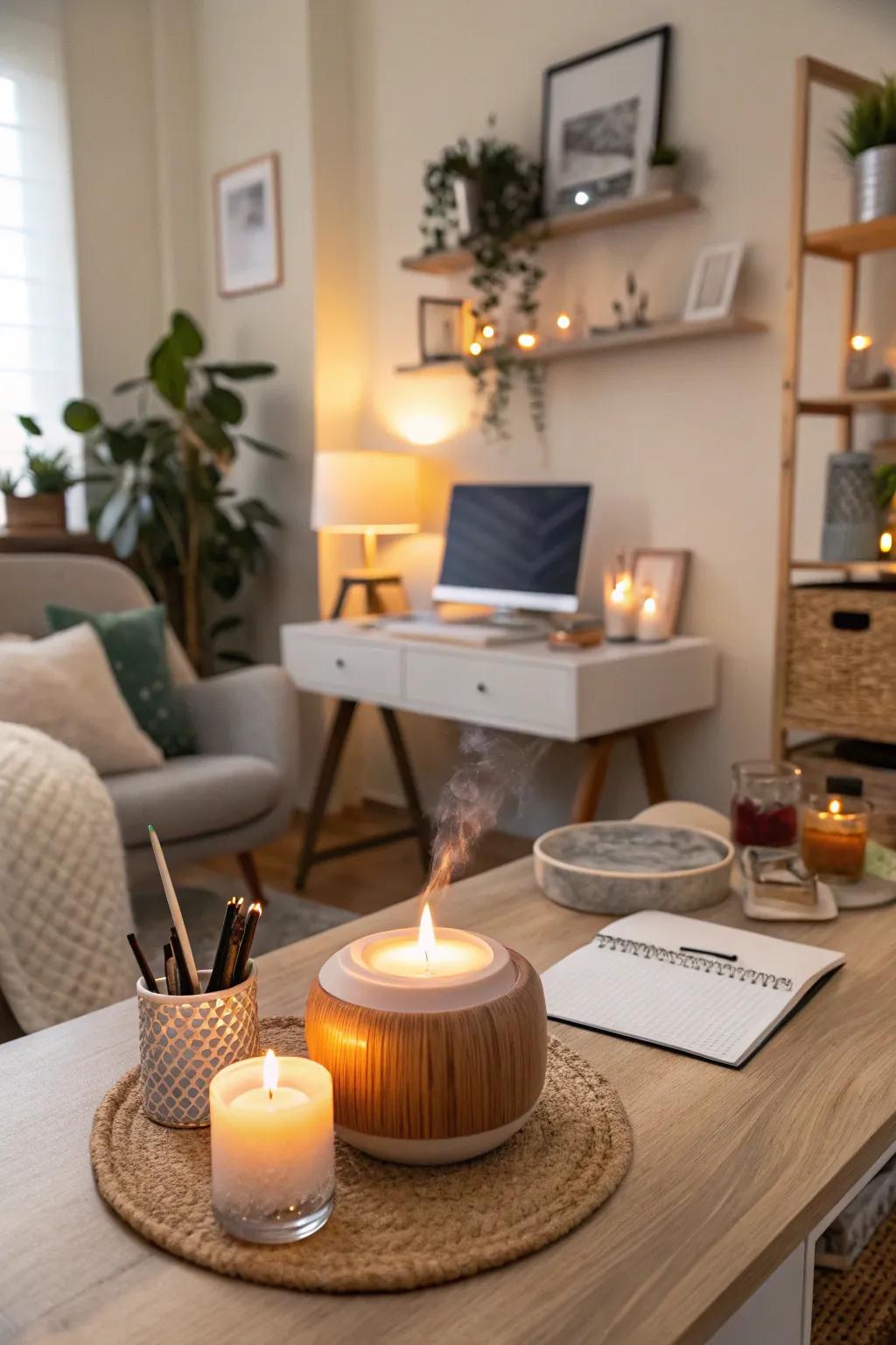 Ambient fragrances enhancing the ambiance of your work area.
