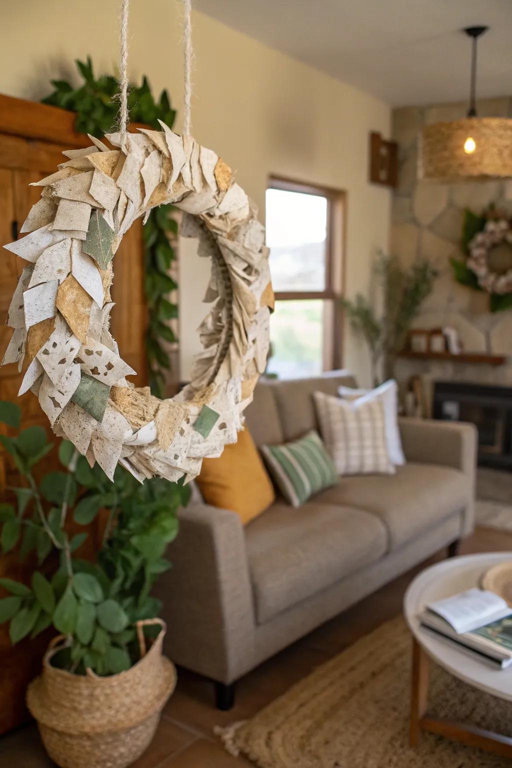 A wreath reflecting environmental care and imagination.