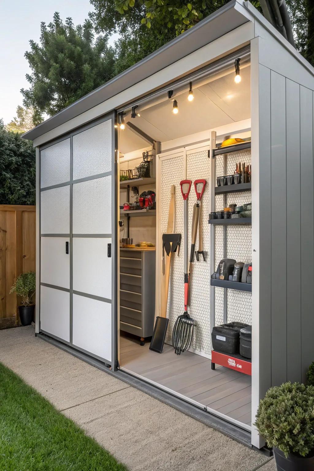 Storage panels offer an elegant, contemporary style.