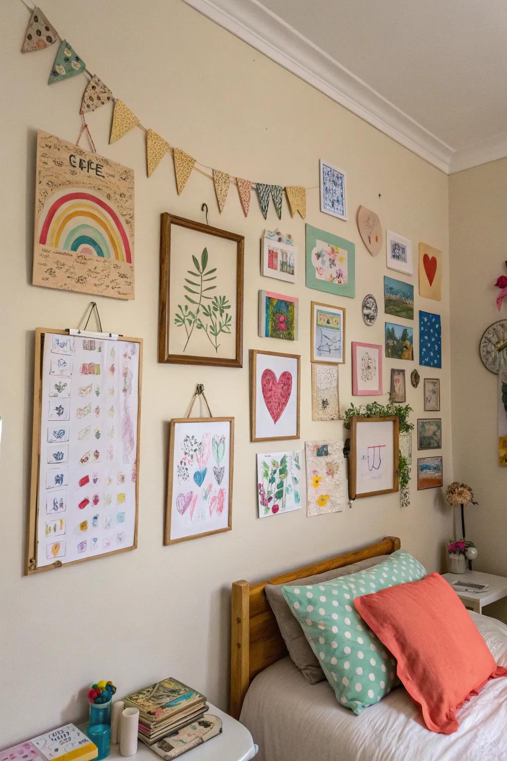 DIY art setups instill a personal and creative impression.