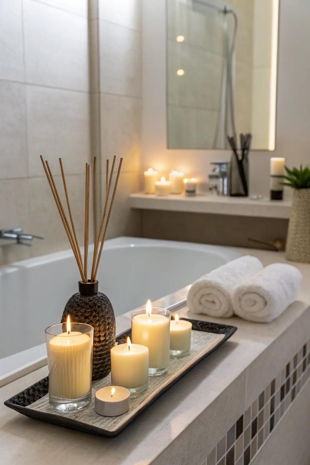 Calming scents make a zen bathroom more sensory.