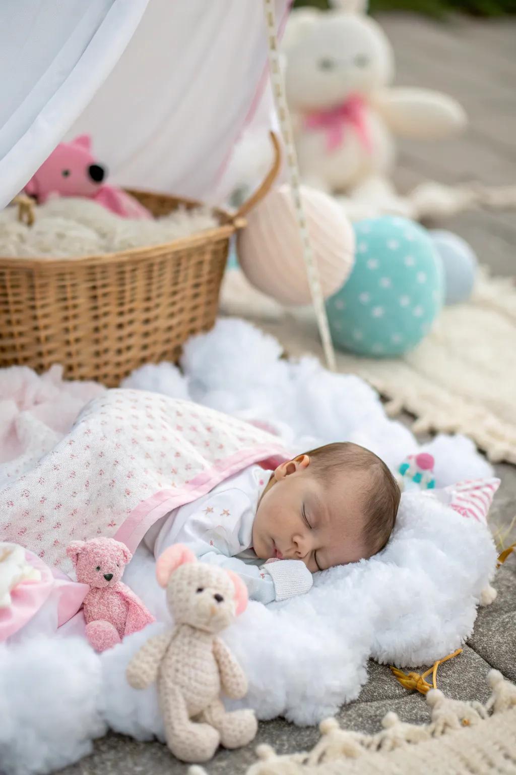 Dreamland setups depict the whimsical escapades of a newborn.