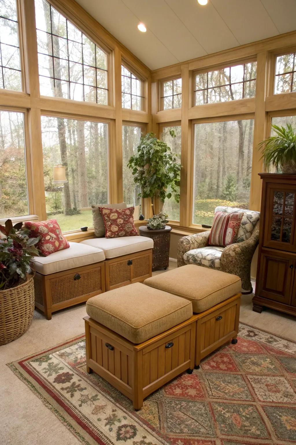 Multi-purpose furniture enhancing functionality.