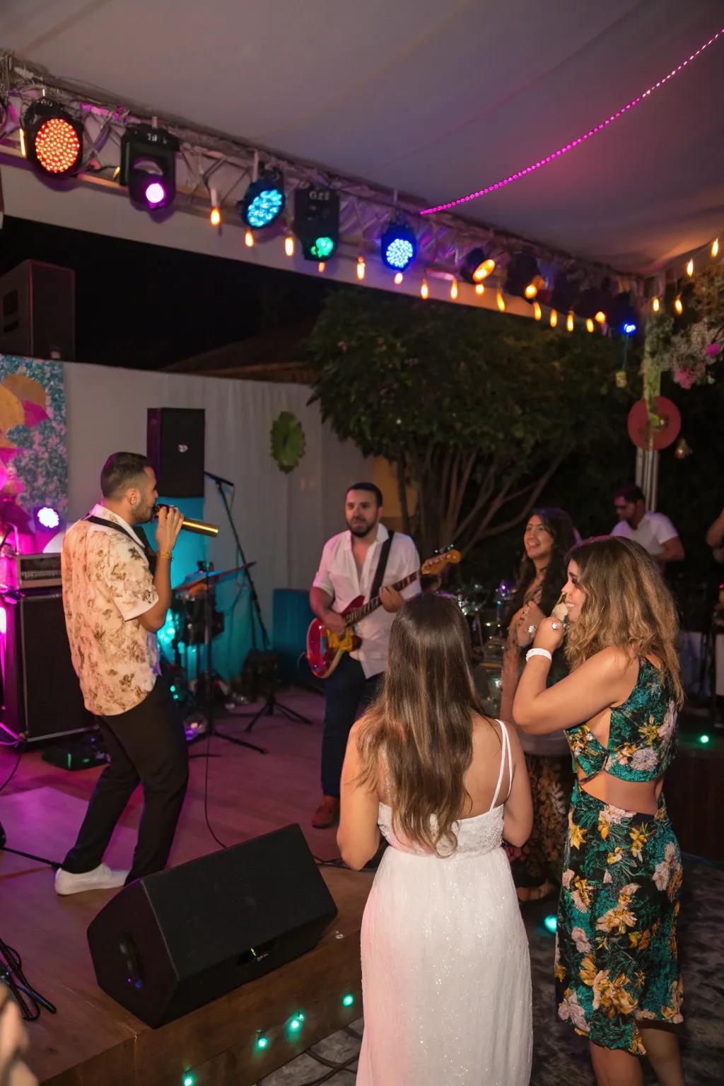 Elevate your jubilee through the fervent vitality of live musical expression.
