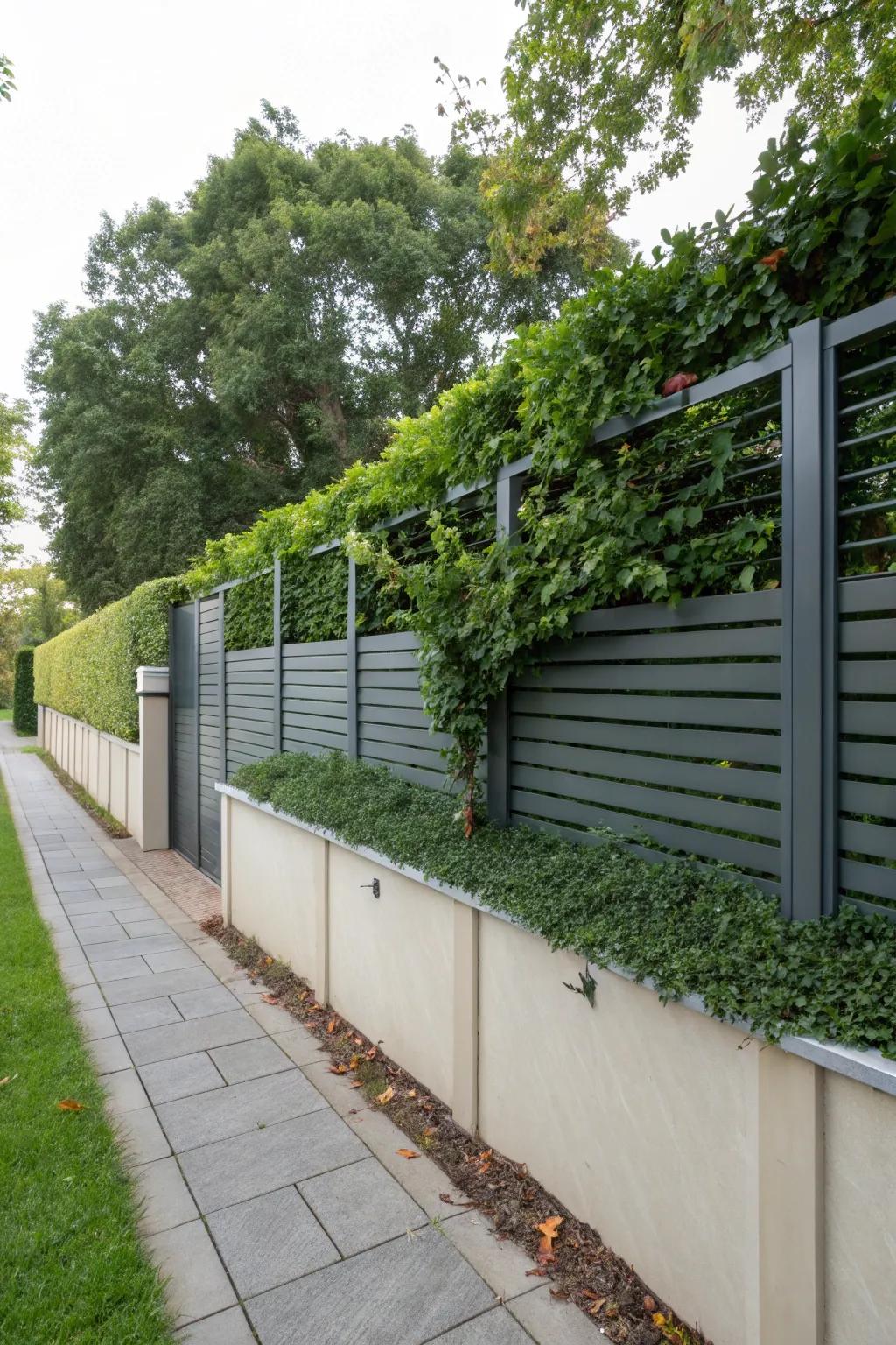 Compact barriers contribute elevation to existing garden walls.