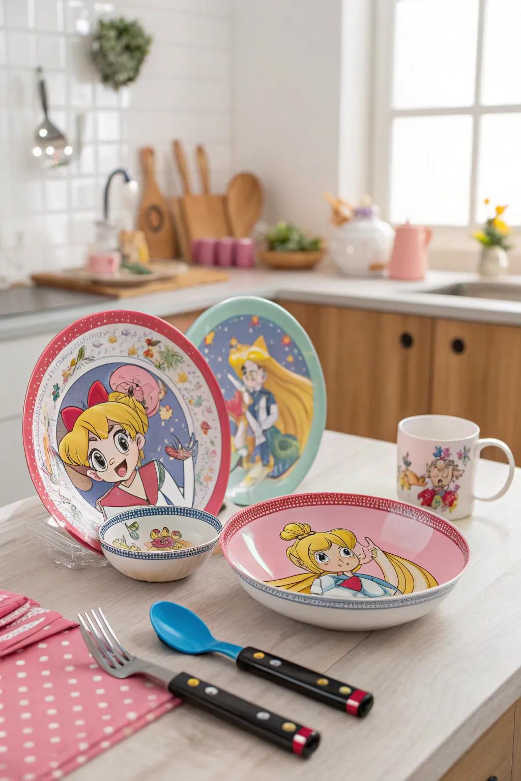Animated tableware introduces a playful touch to your dining experience.