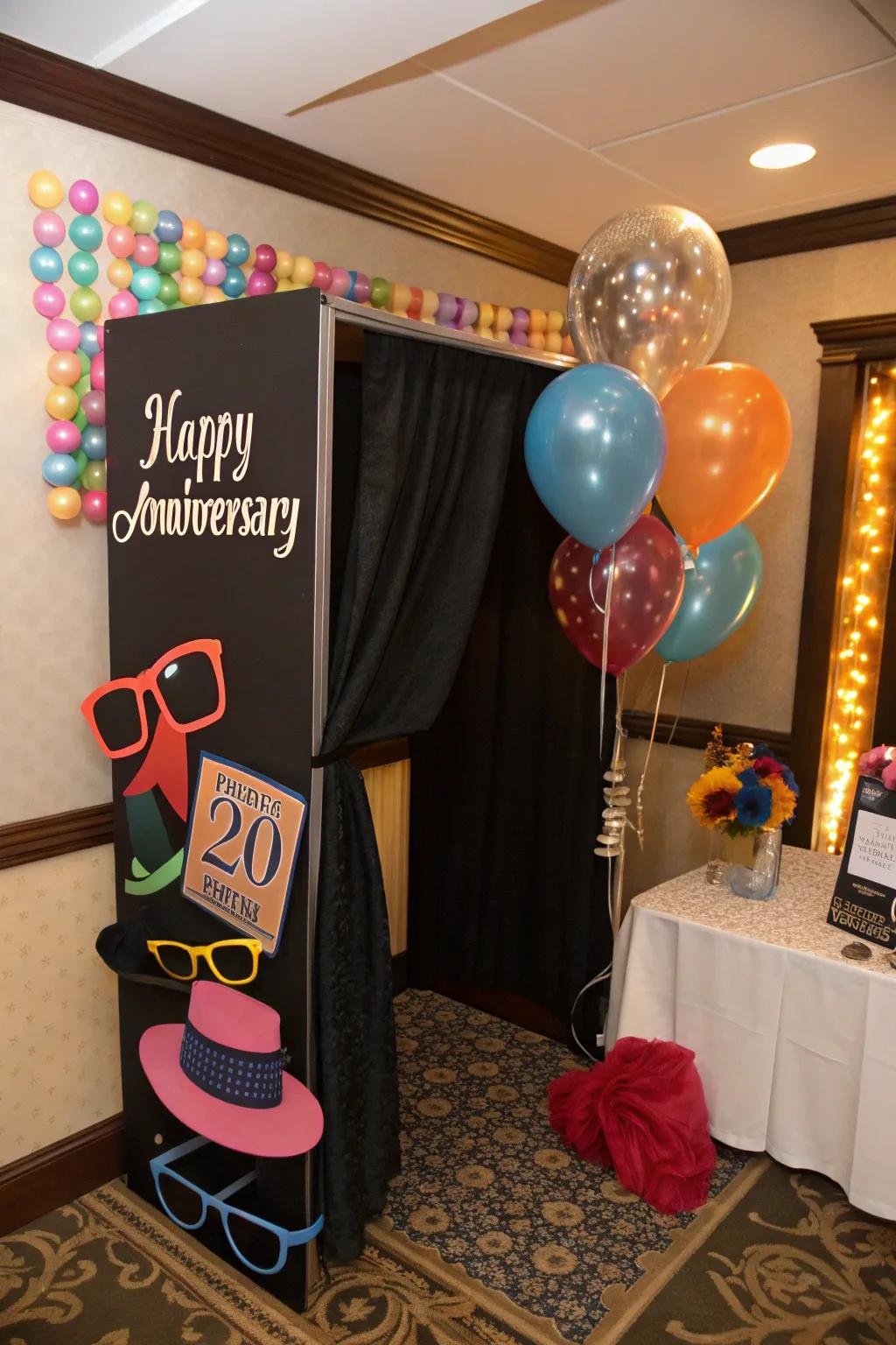 Capture fun moments at the photo booth corner.