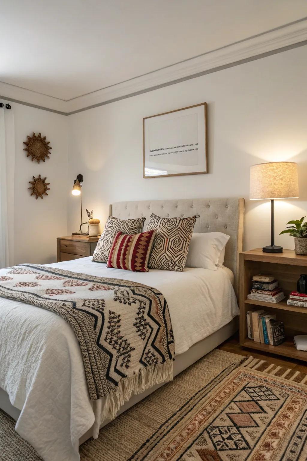 Embrace simplicity by keeping the space above your bed unadorned.