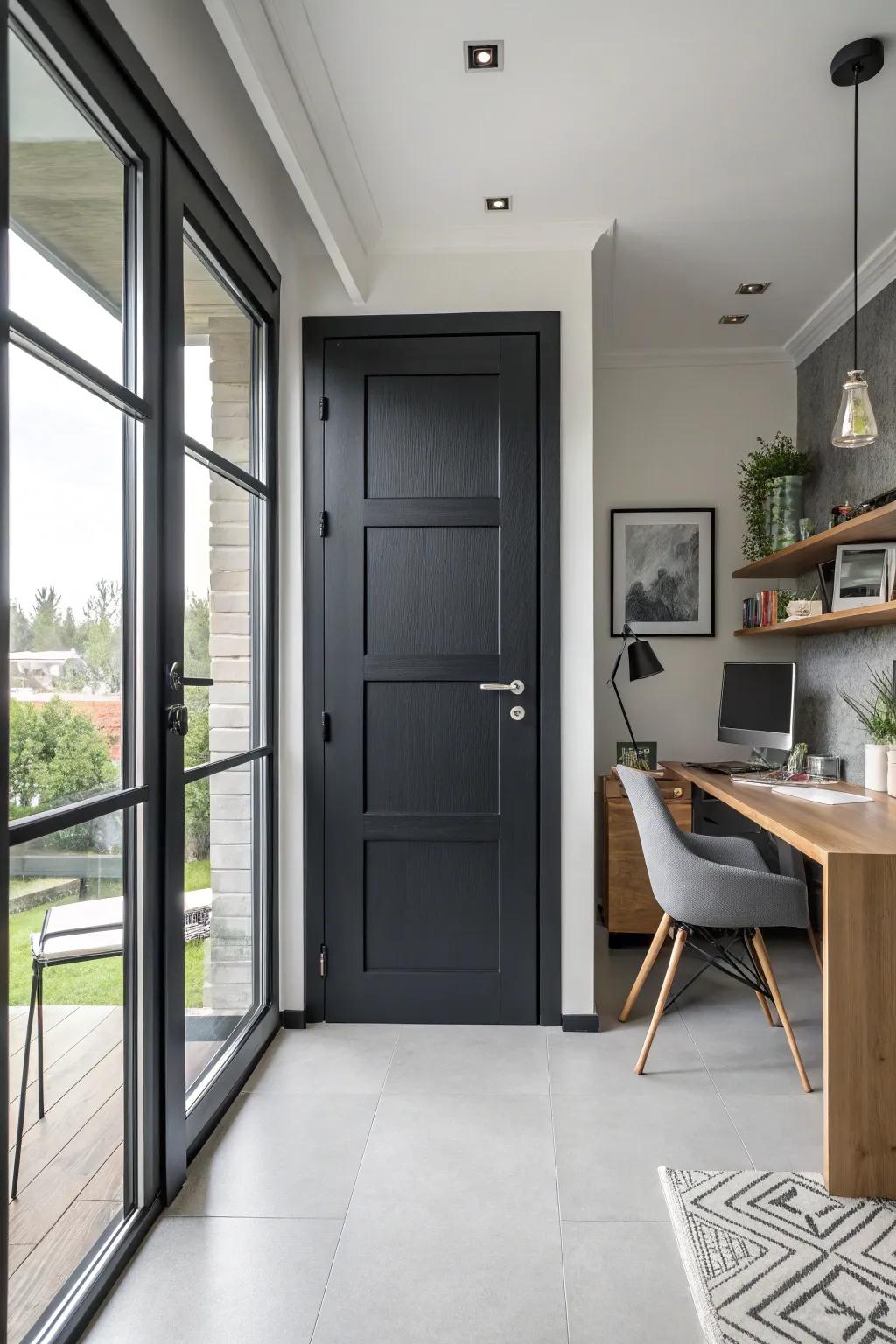 A monochrome door that adds sleek sophistication to any space.