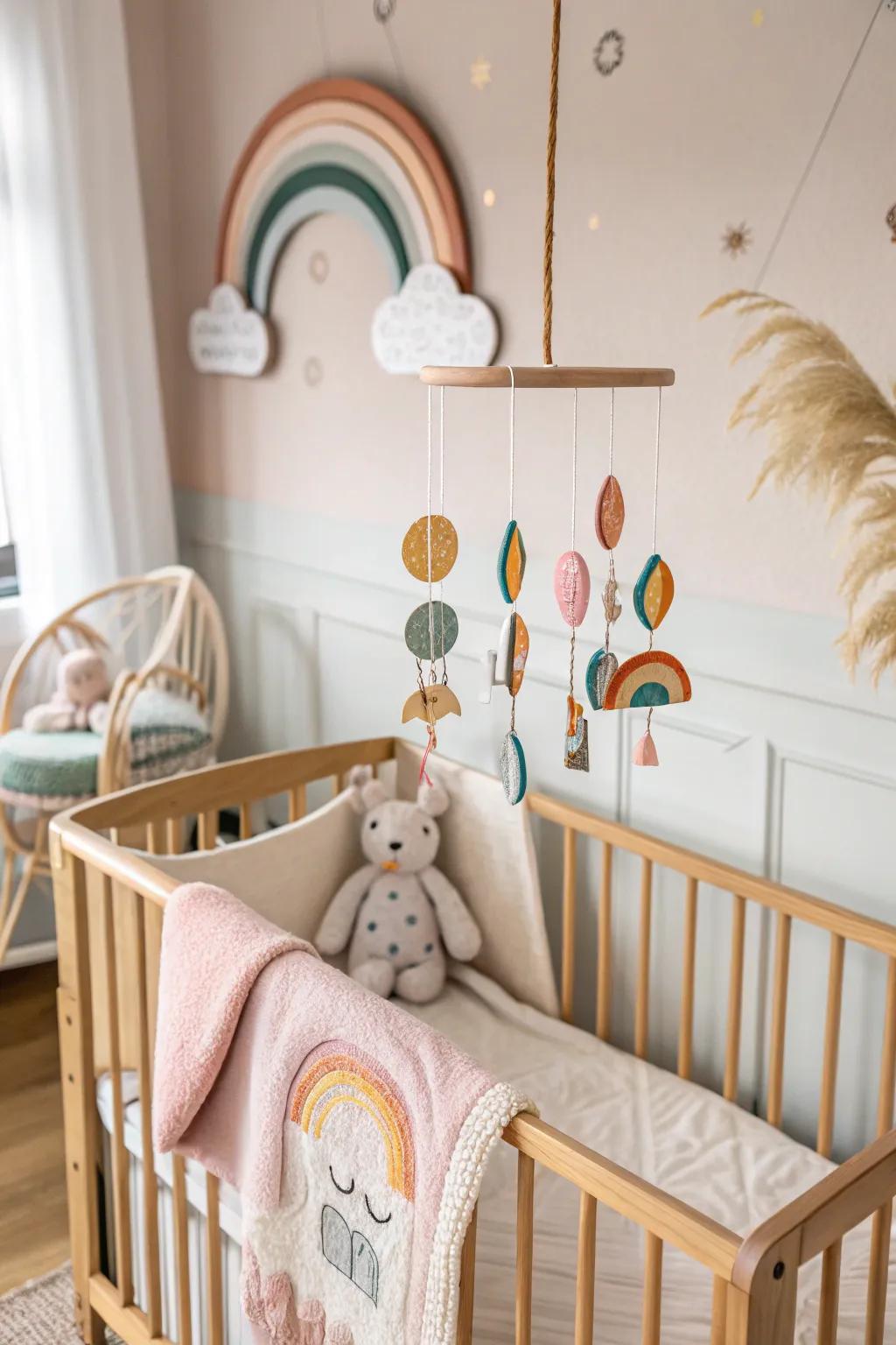 A mobile provides whimsy, visual interest to your baby's corner, keeping children entertained.