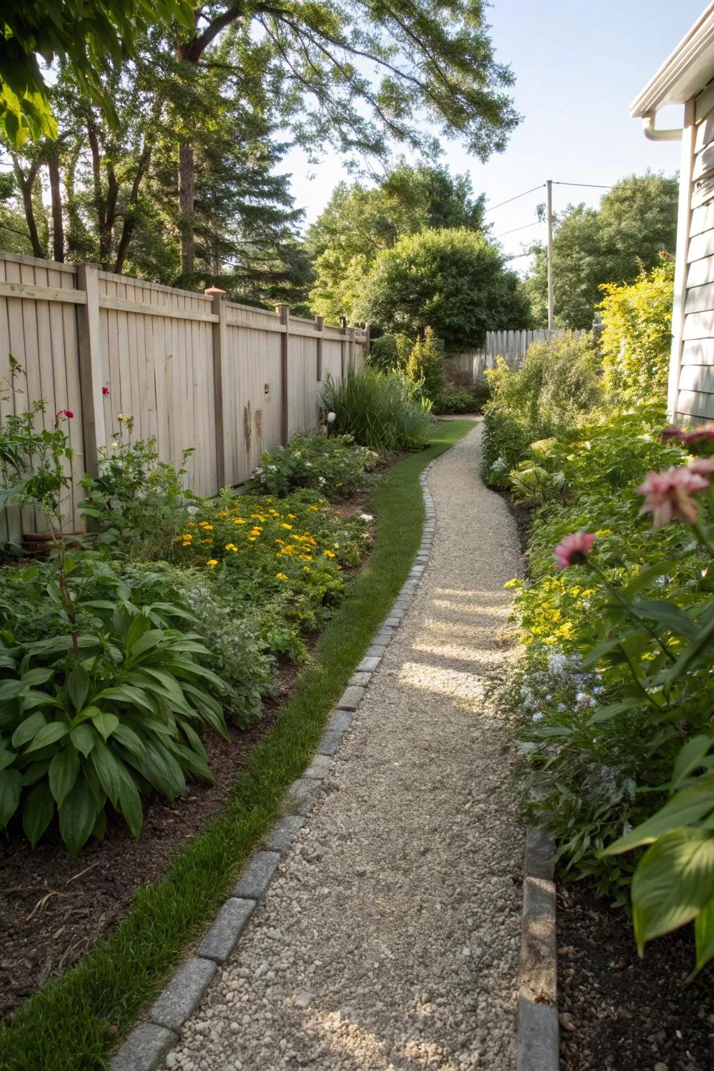 A porous walkway letting water soak through easily.