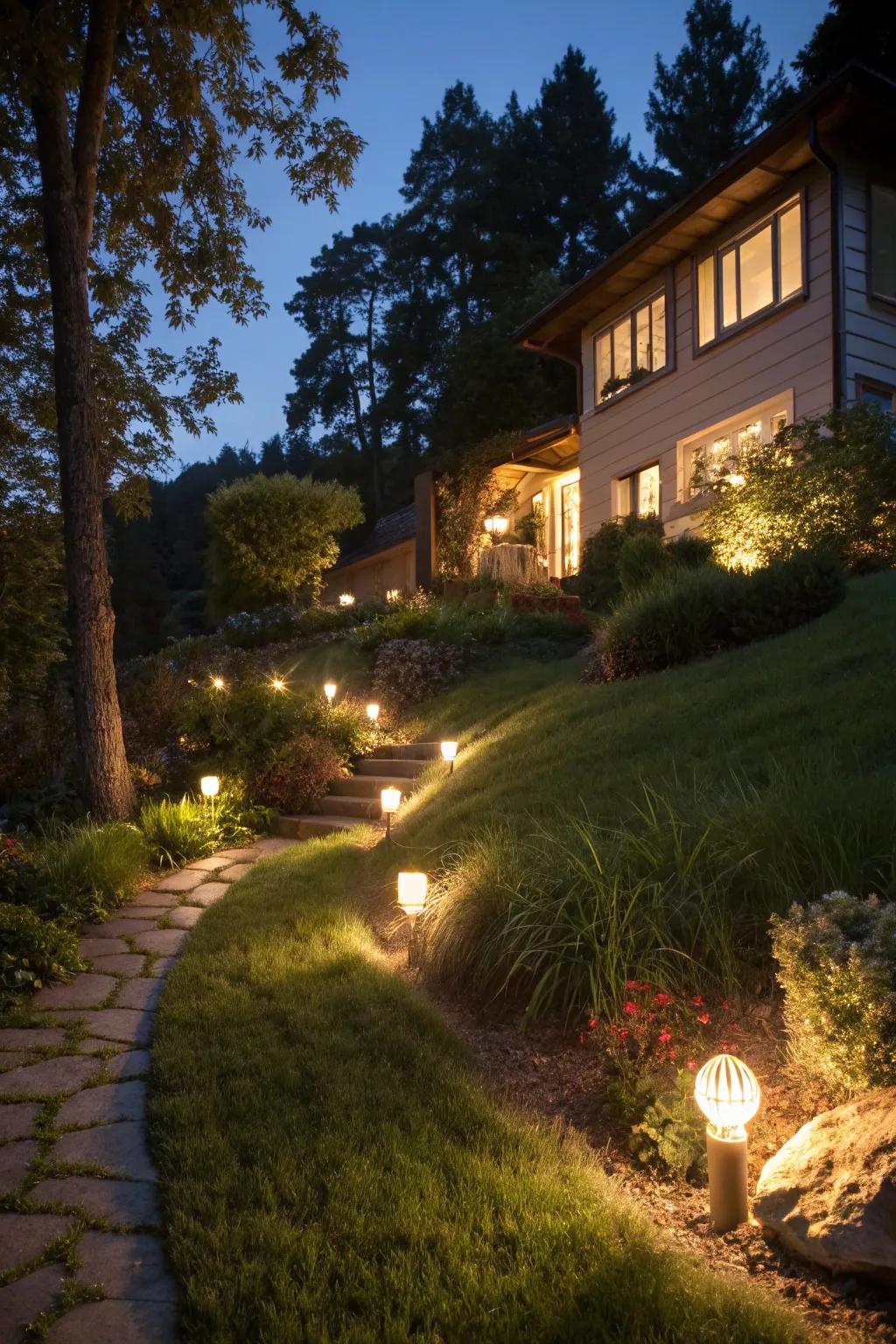 Magical lighting brings your slope to life after dark.