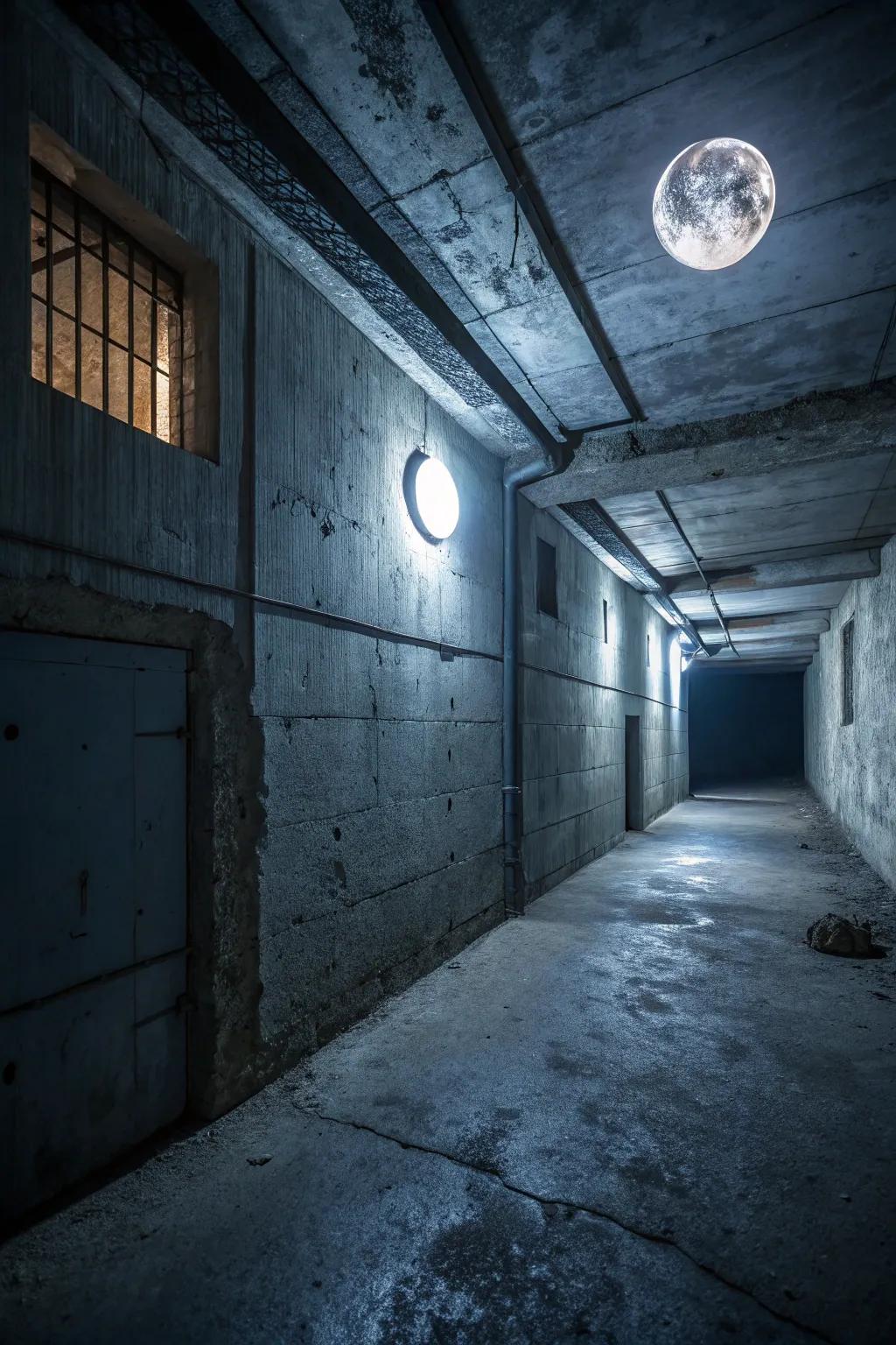 Celestial projections create a mystical atmosphere.