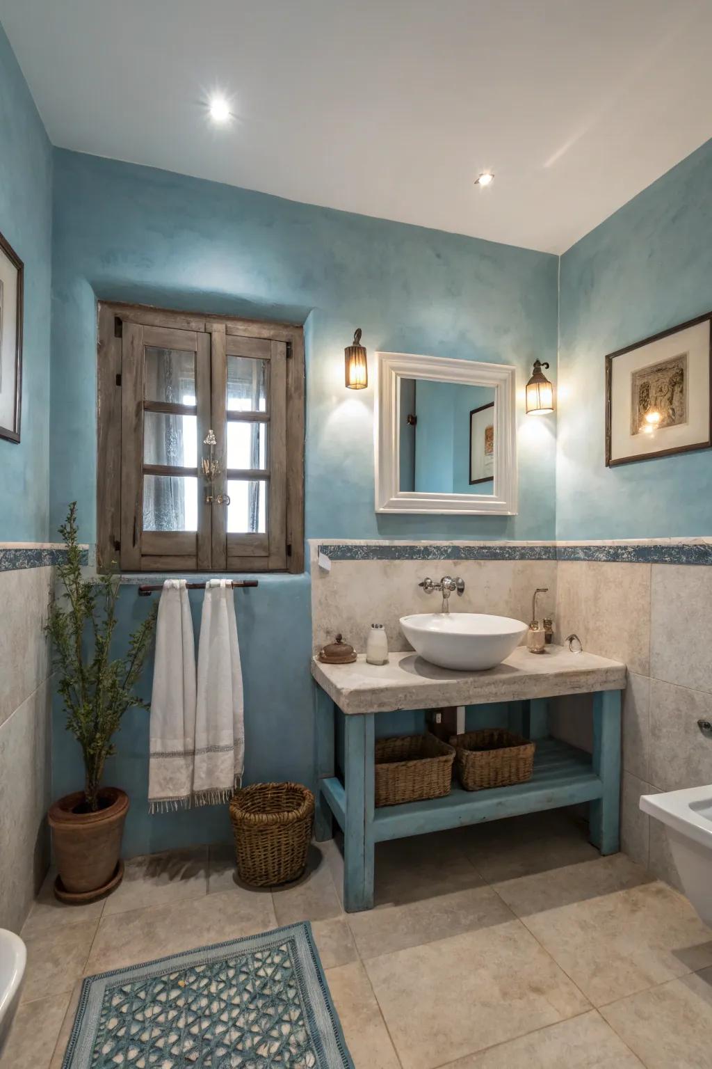 Serene cerulean evokes a calming, ocean-inspired atmosphere.