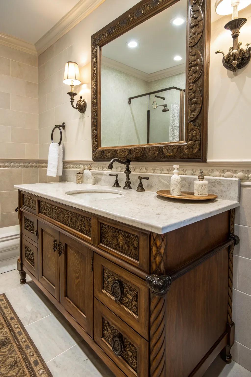 Past vanities offer timeless charm.