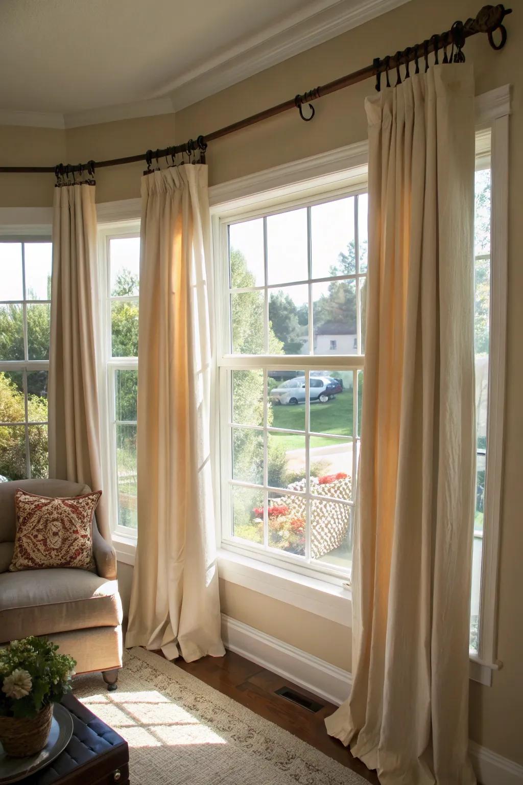 Homemade hardware delivers a individualized and creative resolution for bay windows.