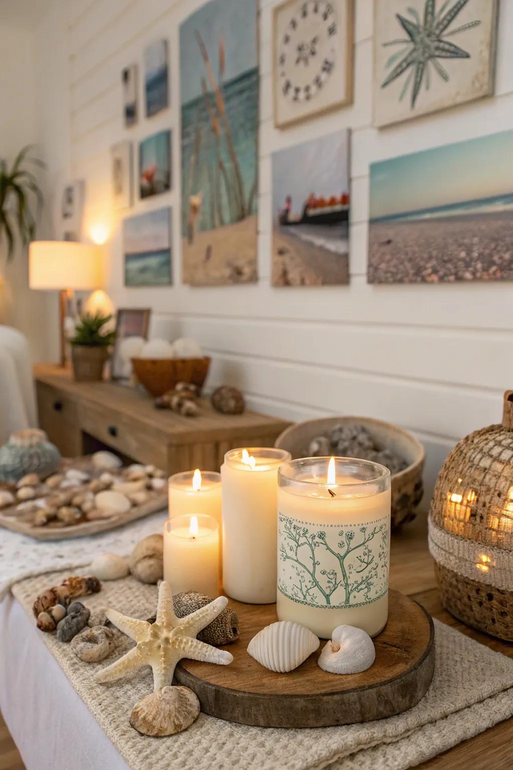 Coastal scents enhance the seaside ambiance.