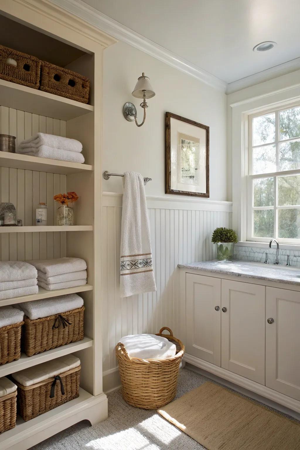Paneling provides a fashionable venue meant for storing.