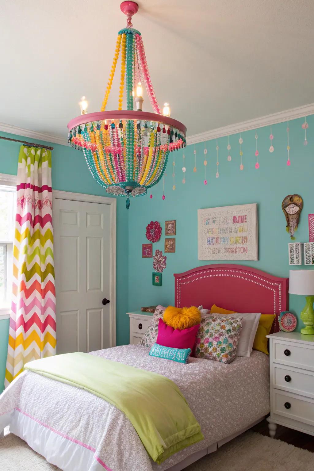 Add personality with a colorful fixture.
