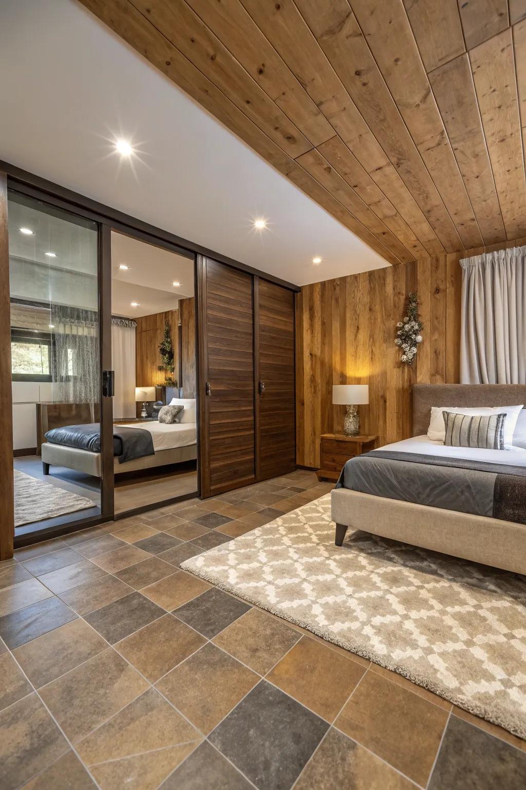 Blending materials creates distinct and personalized flooring designs.