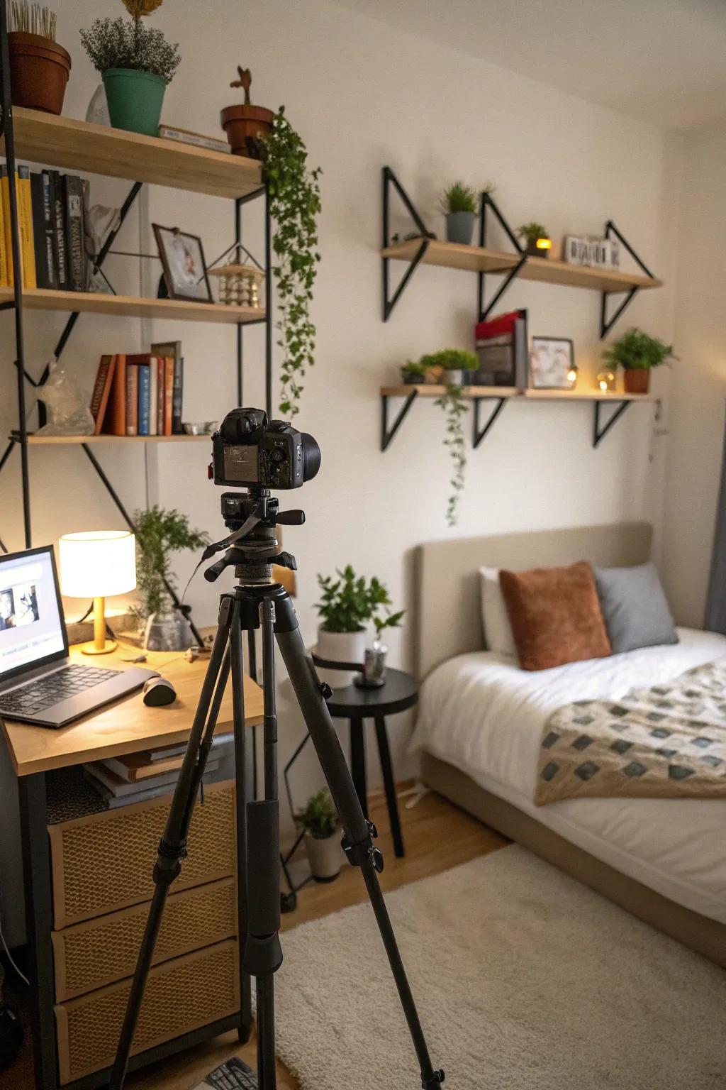 Combine usefulness with style using creatively designed shelving.