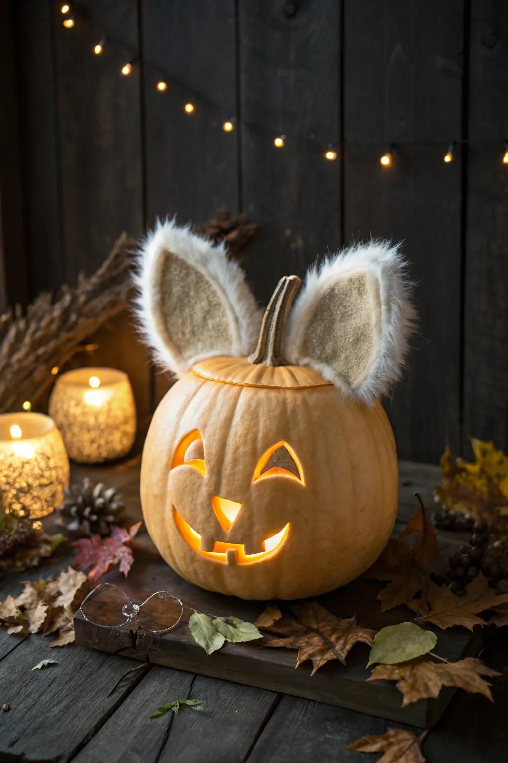 With a charming faux fur pumpkin design, create your own furry friend this Halloween!