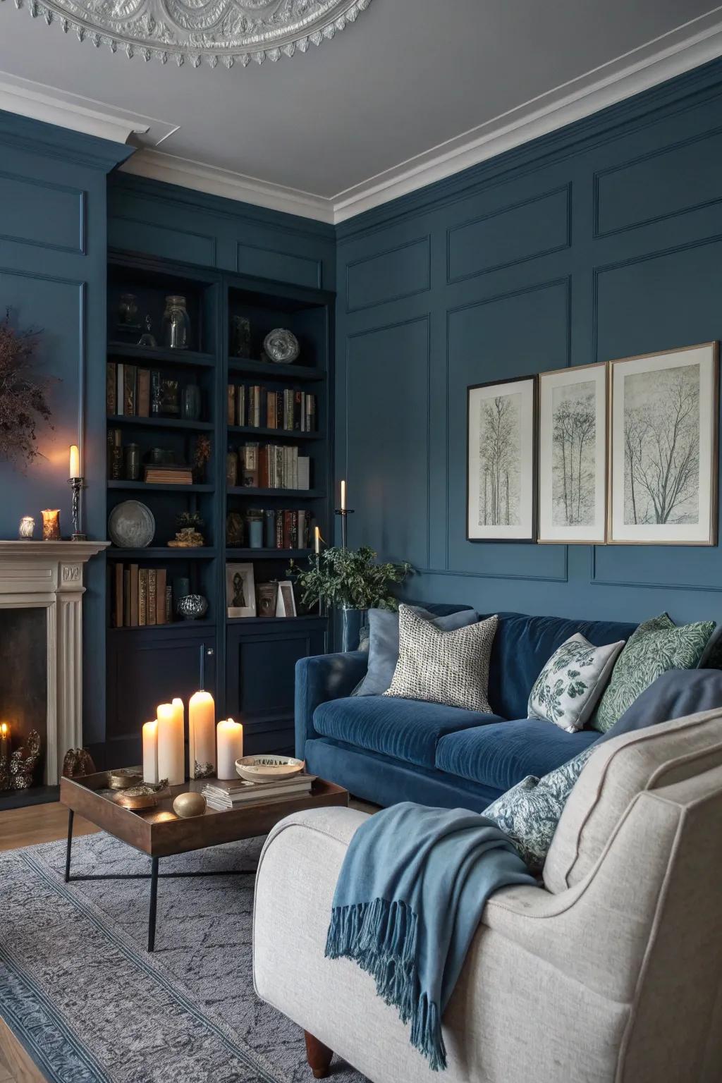 Cloudy indigo promotes tranquility and drama