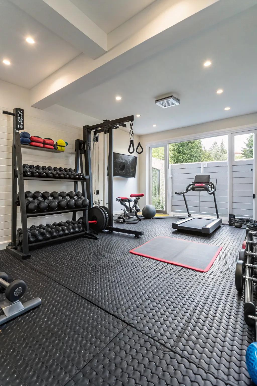 Supple material flooring ensures safety and functionality in active spaces.